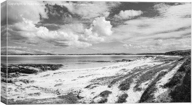 North Uist Beach Scotland Landscape black and whit Canvas Print by Pearl Bucknall