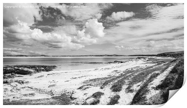 North Uist Beach Scotland Landscape black and whit Print by Pearl Bucknall