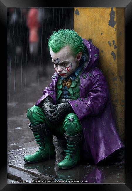 Baby Joker Framed Print by Harold Ninek