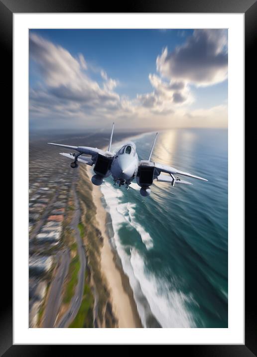 Tomcat over The Bay Framed Mounted Print by J Biggadike