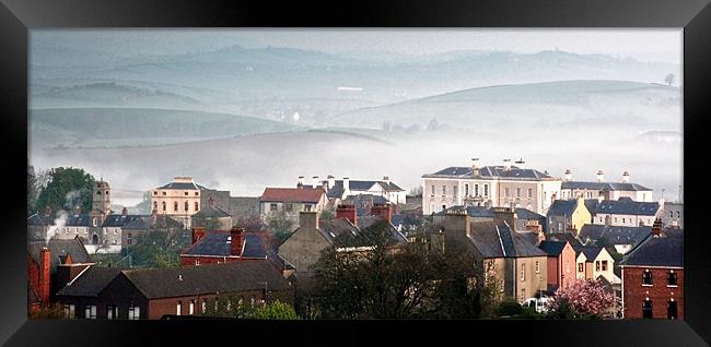 Misty Morning Downpatrick Framed Print by pauline morris