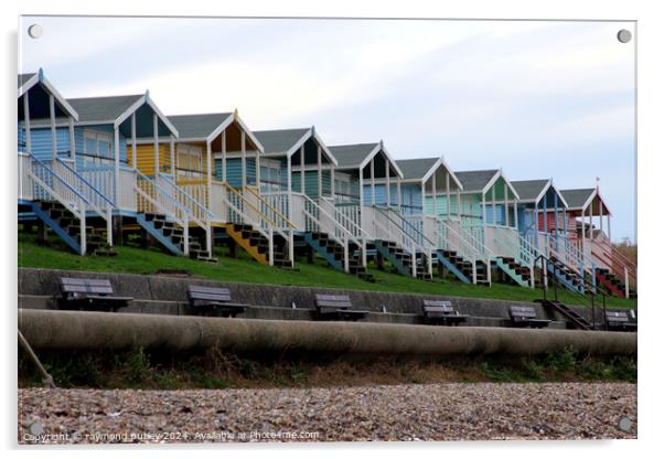 Minster-on-sea Beach Huts Acrylic by Ray Putley