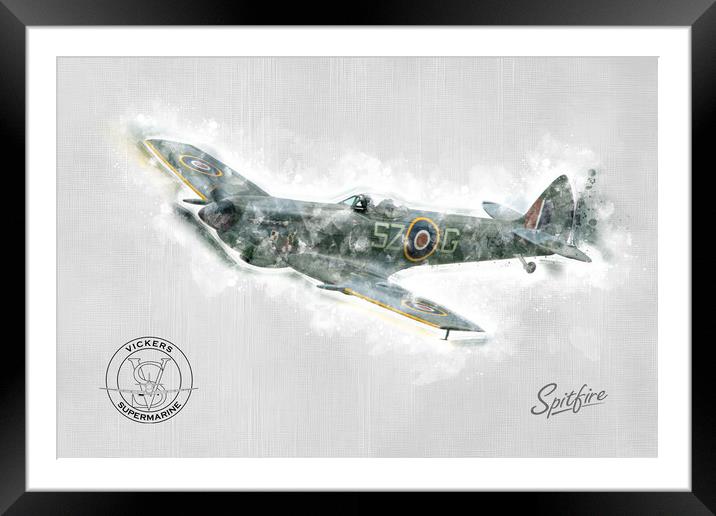 Supermarine Spitfire Mk XVI TE311 Painting Framed Mounted Print by J Biggadike