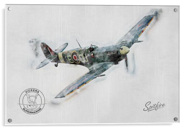 Supermarine Spitfire MK Vc AR501 Painting Acrylic by J Biggadike