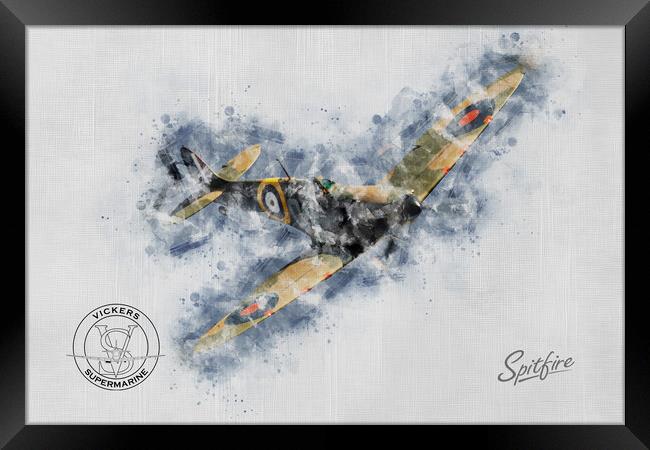 Supermarine Spitfire Mk Ia N3200 Painting Framed Print by J Biggadike