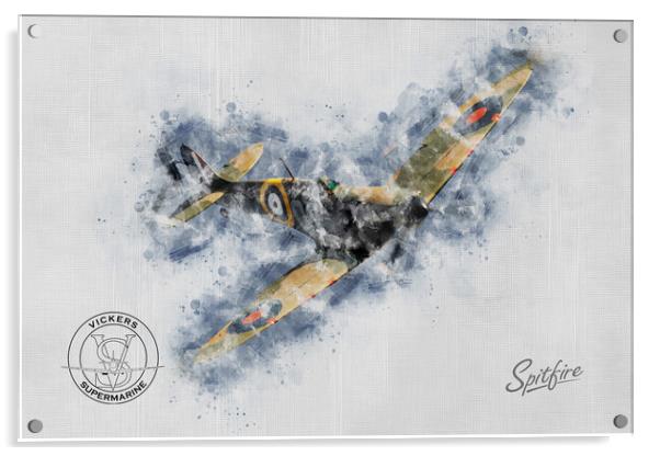 Supermarine Spitfire Mk Ia N3200 Painting Acrylic by J Biggadike