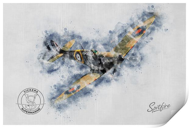 Supermarine Spitfire Mk Ia N3200 Painting Print by J Biggadike