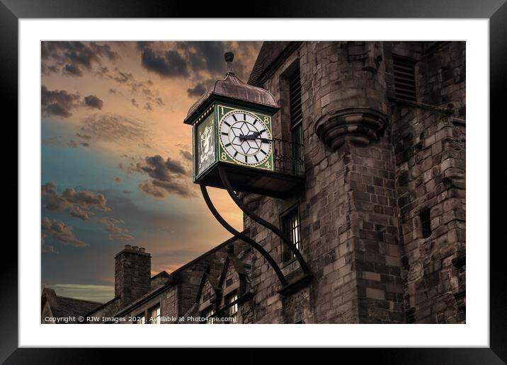 Edinburgh Tollbooth Clock Framed Mounted Print by RJW Images