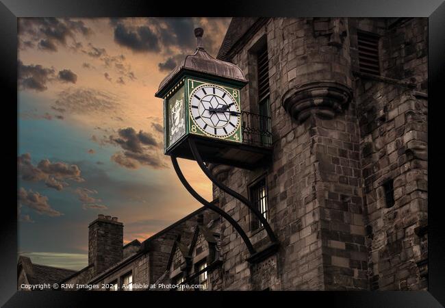 Edinburgh Tollbooth Clock Framed Print by RJW Images