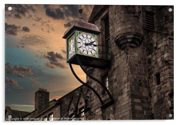 Edinburgh Tollbooth Clock Acrylic by RJW Images