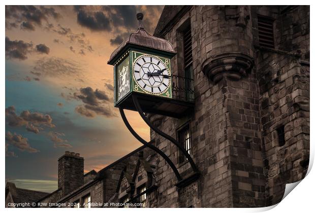 Edinburgh Tollbooth Clock Print by RJW Images