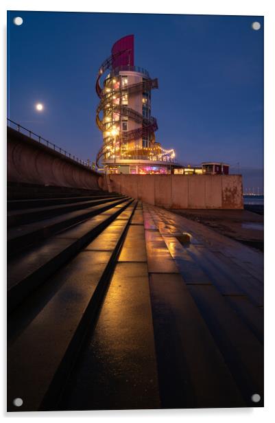 Redcar beacon Acrylic by Kevin Winter