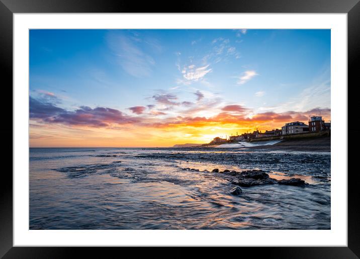 Sunrise over redcar beach  Framed Mounted Print by Kevin Winter