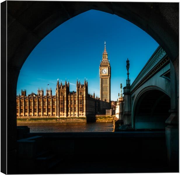 Houses of Parliament and Westminster Bridge Canvas Print by John Frid