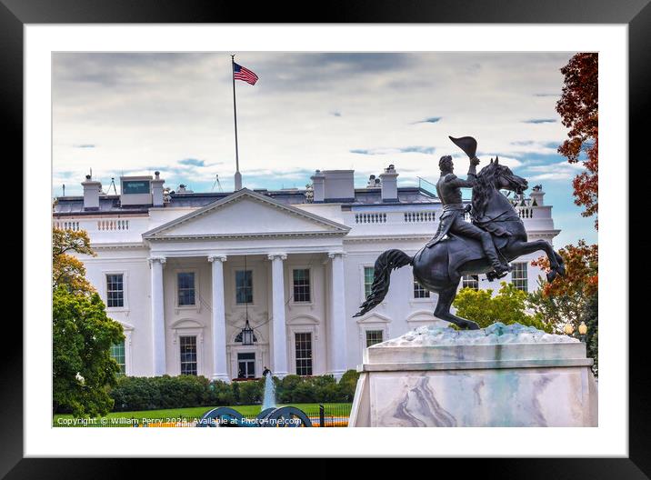 Jackson Statue Lafayette Park White House Washington DC Framed Mounted Print by William Perry