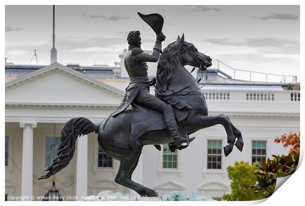 Jackson Statue Canons Lafayette Park White House Autumn Pennsylv Print by William Perry