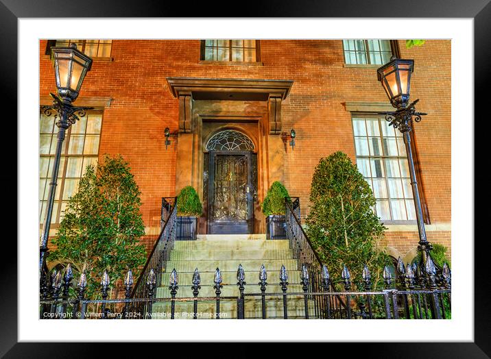 Montgomery Blair House Night Washington DC Framed Mounted Print by William Perry