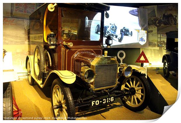 1914 Ford Model T Van car at Beaulieu Car Museum. Print by Ray Putley