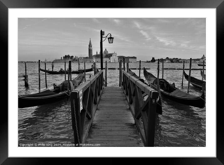 Venice Gondolas Framed Mounted Print by Philip King