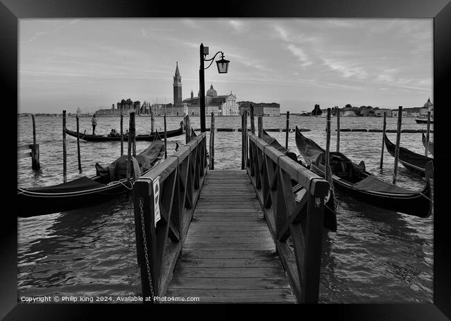 Venice Gondolas Framed Print by Philip King
