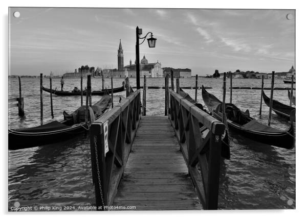 Venice Gondolas Acrylic by Philip King