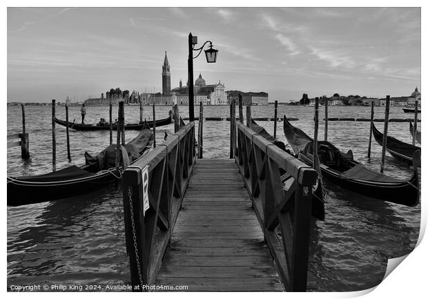 Venice Gondolas Print by Philip King