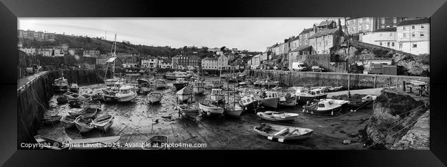 Mevagissey On The Hard In Black & White  Framed Print by James Lavott