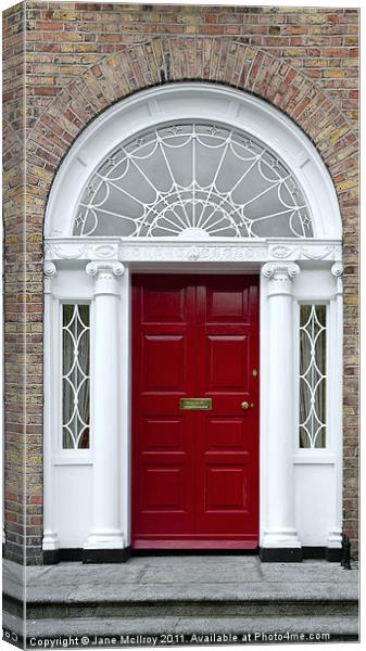 Red Georgian Door, Dublin, Ireland Canvas Print by Jane McIlroy