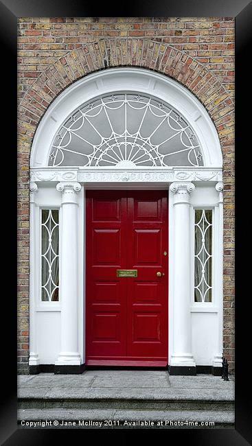 Red Georgian Door, Dublin, Ireland Framed Print by Jane McIlroy