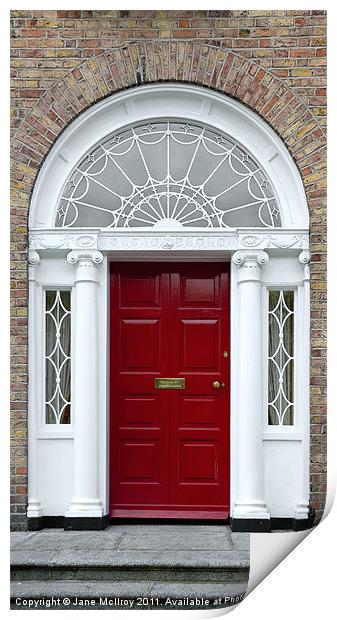 Red Georgian Door, Dublin, Ireland Print by Jane McIlroy