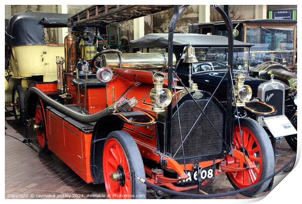 1907 Gobron Brillie Fire Engine Print by Ray Putley