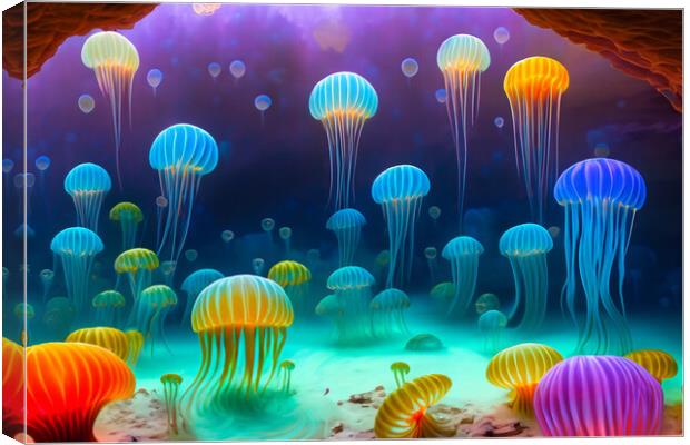 Jellyfish 1 Canvas Print by Steve Purnell