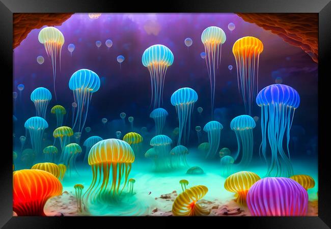 Jellyfish 1 Framed Print by Steve Purnell