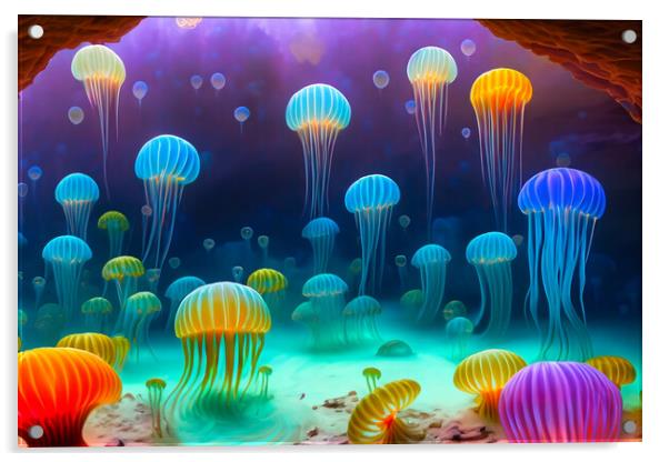 Jellyfish 1 Acrylic by Steve Purnell