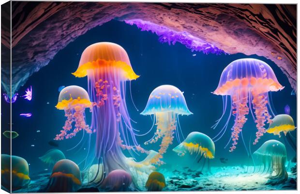 Jellyfish 2 Canvas Print by Steve Purnell
