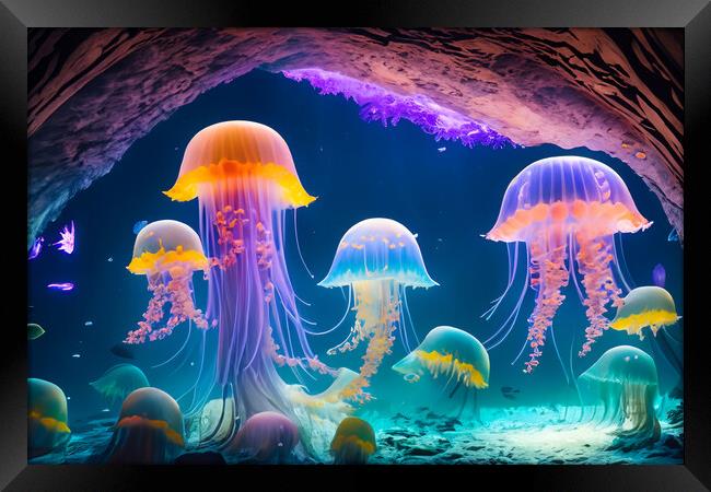 Jellyfish 2 Framed Print by Steve Purnell