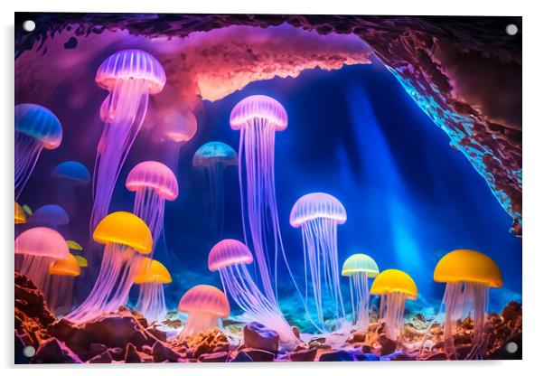 Jellyfish 3 Acrylic by Steve Purnell