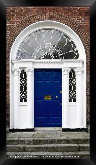Blue Georgian Door, Dublin, Ireland Framed Print by Jane McIlroy
