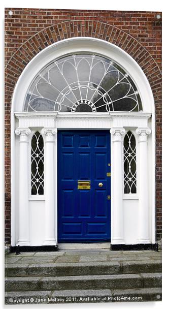 Blue Georgian Door, Dublin, Ireland Acrylic by Jane McIlroy