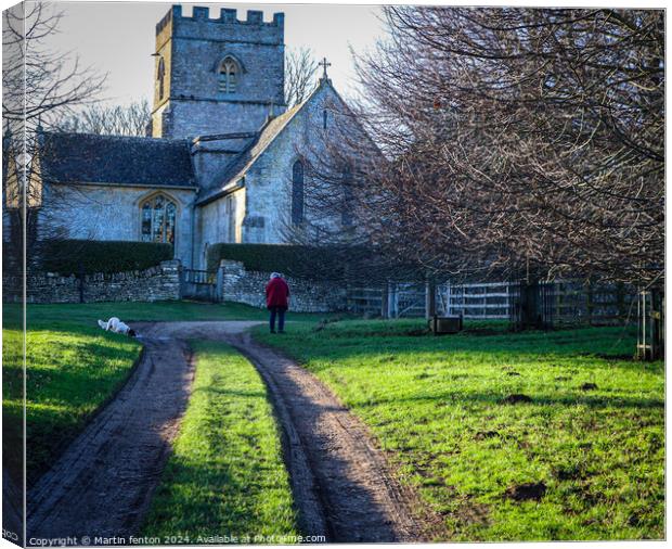 St Michael’s and all Angels  church Guiting Power Canvas Print by Martin fenton