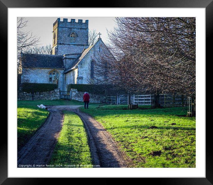 St Michael’s and all Angels  church Guiting Power Framed Mounted Print by Martin fenton