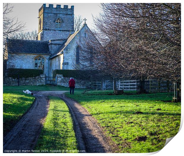 St Michael’s and all Angels  church Guiting Power Print by Martin fenton