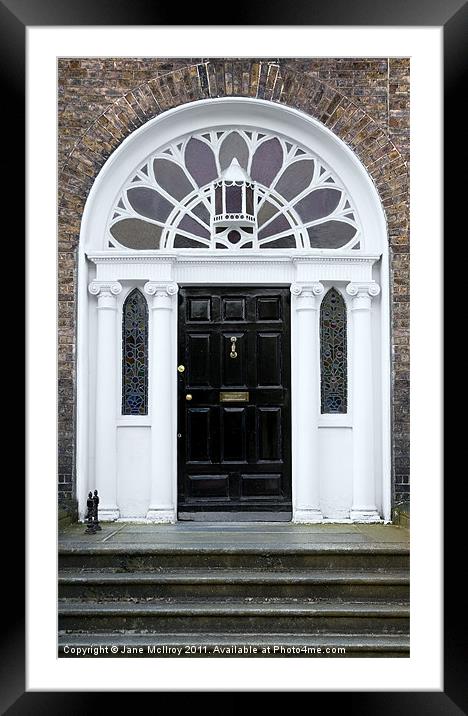 Black Georgian Door, Dublin, Ireland Framed Mounted Print by Jane McIlroy