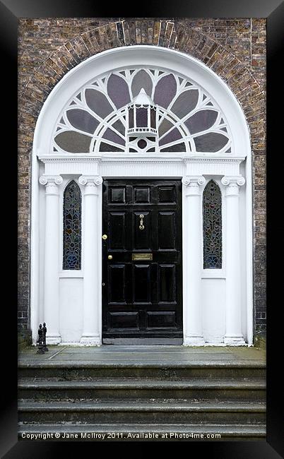 Black Georgian Door, Dublin, Ireland Framed Print by Jane McIlroy