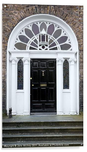 Black Georgian Door, Dublin, Ireland Acrylic by Jane McIlroy