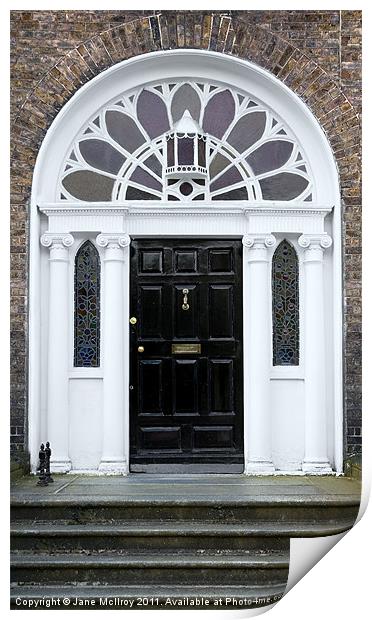 Black Georgian Door, Dublin, Ireland Print by Jane McIlroy