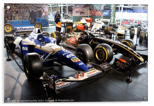 Formula 1 Race Cars at Beaulieu Motor Museum  Acrylic by Ray Putley