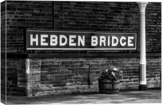 Hebden Bridge - Mono Canvas Print by Glen Allen