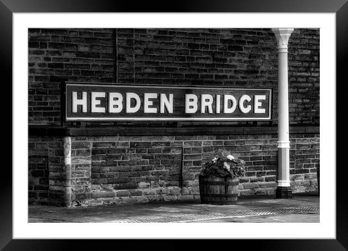 Hebden Bridge - Mono Framed Mounted Print by Glen Allen