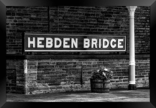 Hebden Bridge - Mono Framed Print by Glen Allen